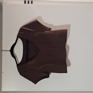 Aerie Chocolate V-Neck Crop Top